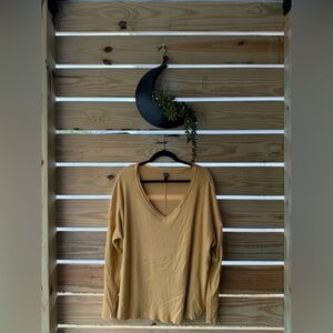 Wild Fable V-Neck Sweater in Mustard